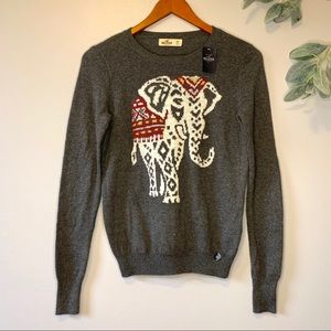 Hollister Elephant Graphic Sweater New with Tags